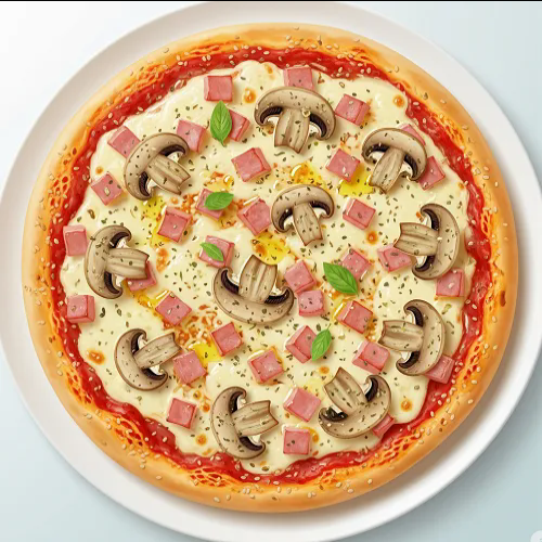 Turkey-ham & Mushroom Pizza 